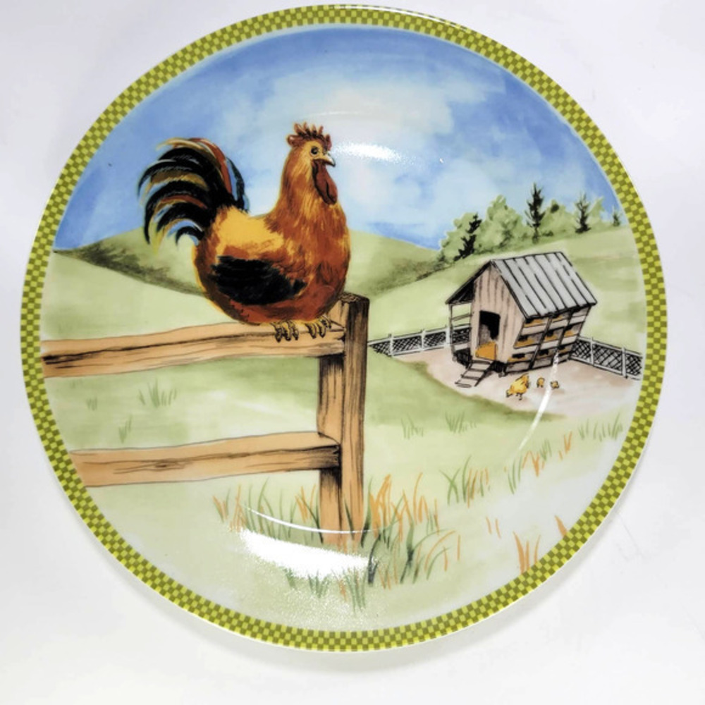 American Atelier Ol' McDonald Rooster Salad Plate